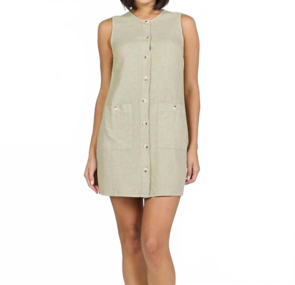 NEW DEAR JOHN DENIM riri sleeveless mini dress in abbey stone